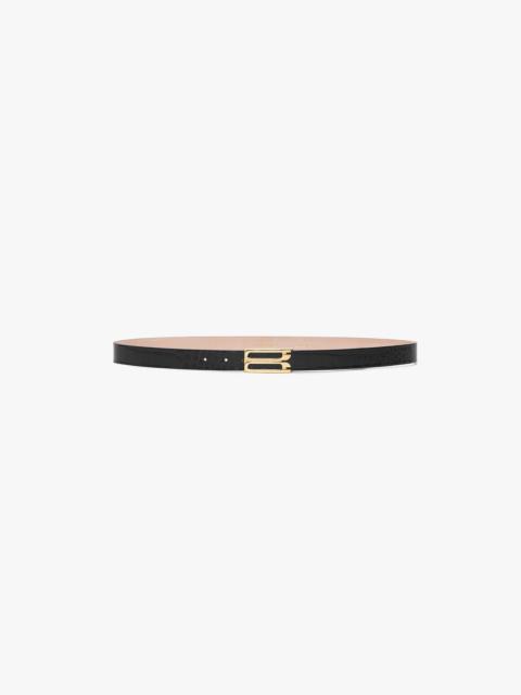 Frame Belt In Black Croc Embossed Calf Leather
