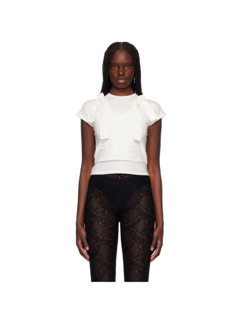 Ambush White Layered Ribbon Baby T-shirt