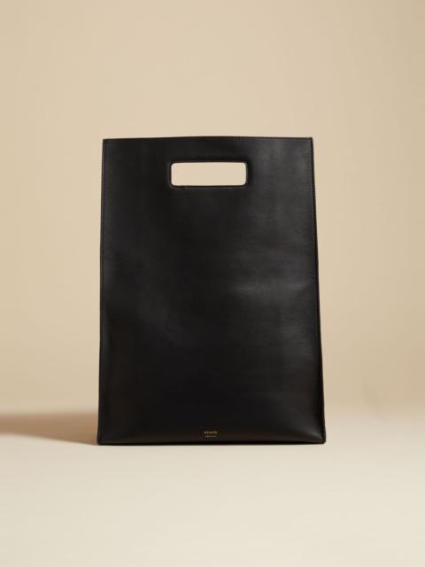 The Hudson Tote in Black Leather