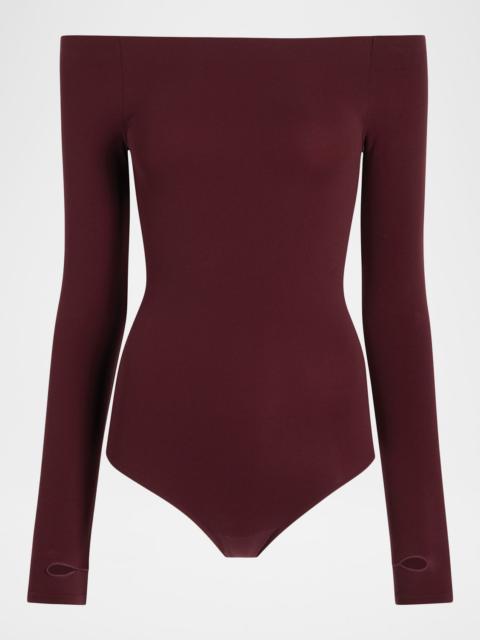 commando Ballet Off-Shoulder Microfiber Bodysuit
