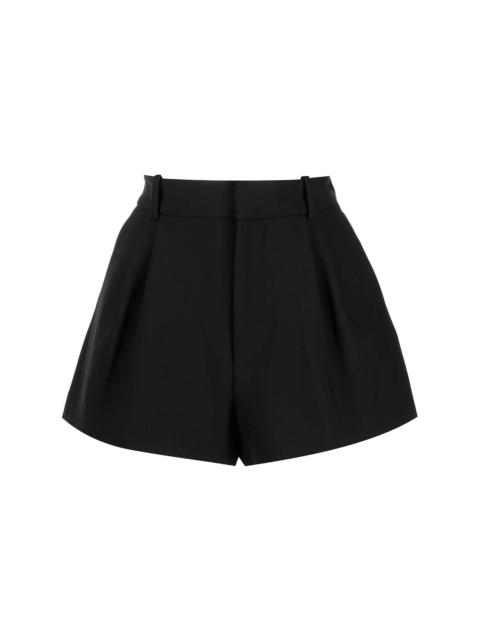 logo-laque pleated tailored shorts