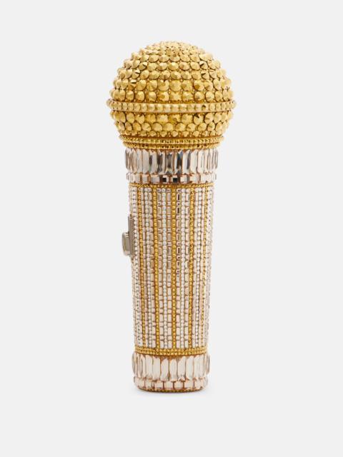JUDITH LEIBER Microphone Small crystal-embellished clutch