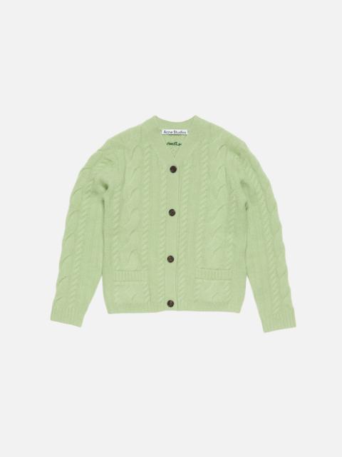 Acne Studios Cashmere Cable-Knit Cardigan - Sage green