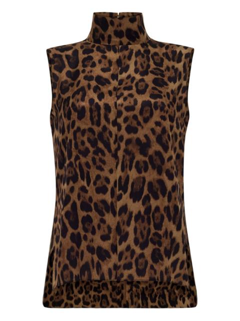 ADAM LIPPES leopard-print high-neck top