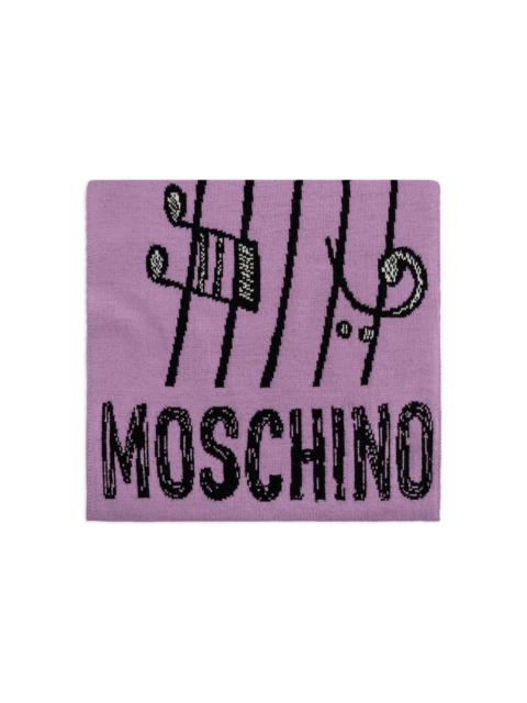 Moschino teddy bear-intarsia scarf
