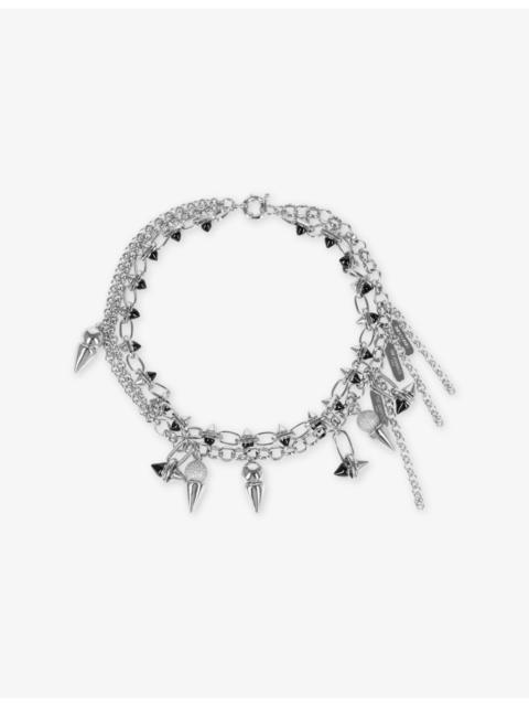 The Kooples 2-Row Spiked Brass Necklace