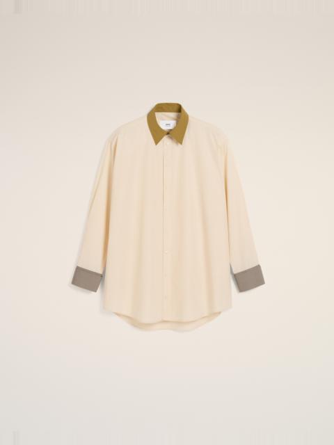 AMI Paris BEIGE COTTON CLASSIC COLLAR LOOSE SHIRT