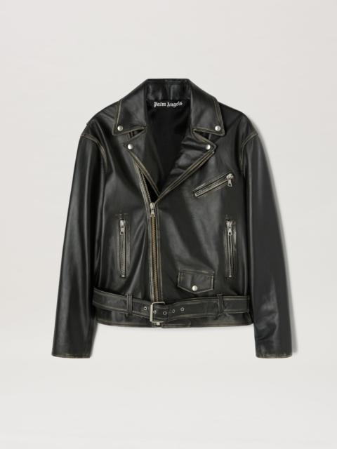 Palm Angels Logo Vintage Leather Jacket
