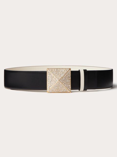 ONE STUD REVERSIBLE SHINY CALFSKIN BELT 40MM