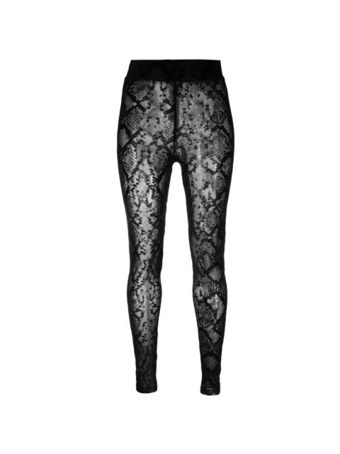 logo-embroidered high-waisted leggings