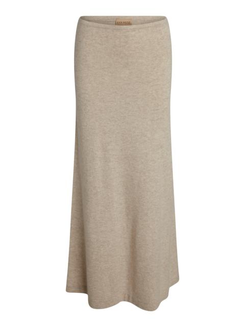 AYA MUSE Luna Cashmere Knit Maxi Skirt grey