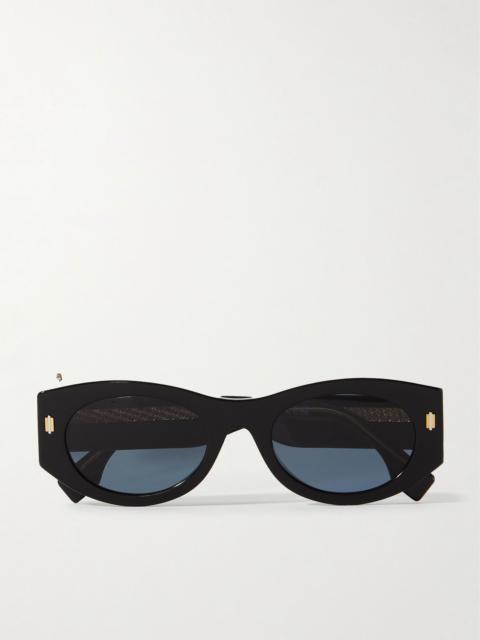 Roma oval-frame acetate sunglasses Black
