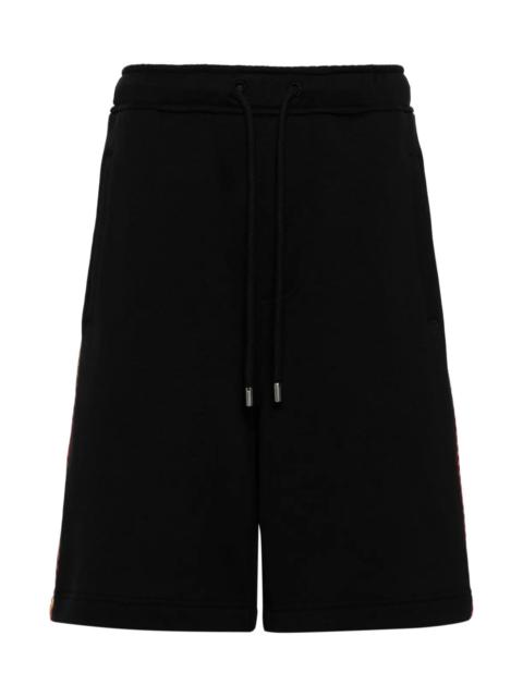 ZIGZAG-EMBROIDERED COTTON SHORTS