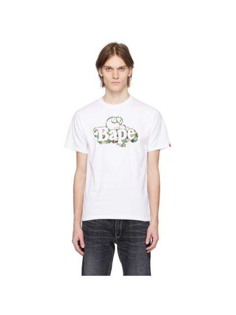 A BATHING APE® White ABC Camo Milo On Bape T-Shirt