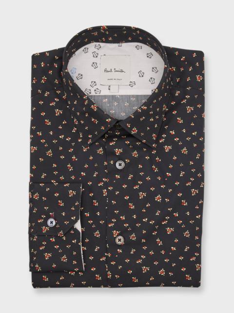 Men's Floral-Print Organic Cotton Dress Shirt
