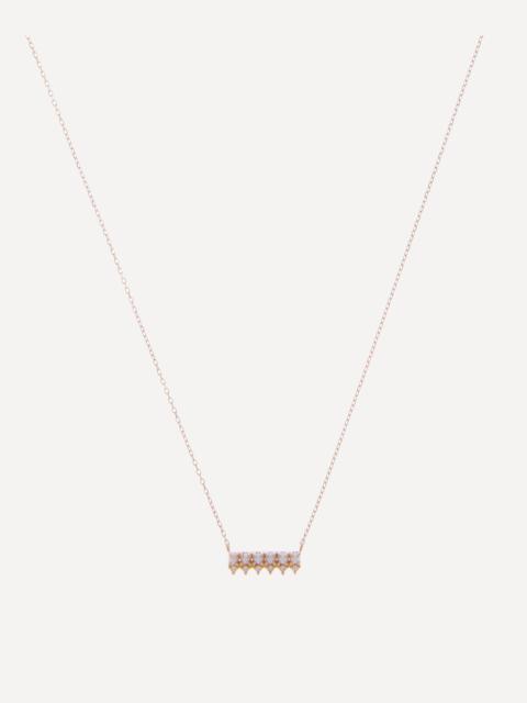 14ct Gold The Little Things Pearl and Diamond Horizontal Bar Necklace