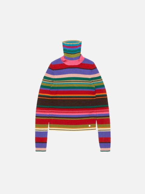 Acne Studios Striped wool turtleneck - Red/purple