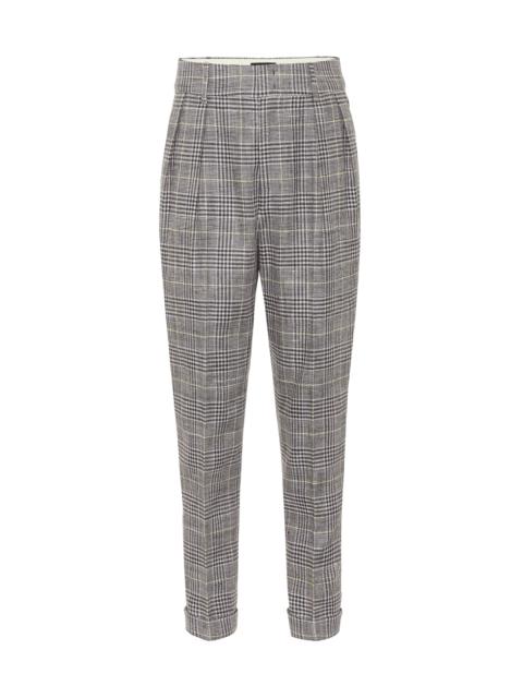 Isabel Marant Ceyo checked high-rise slim pants