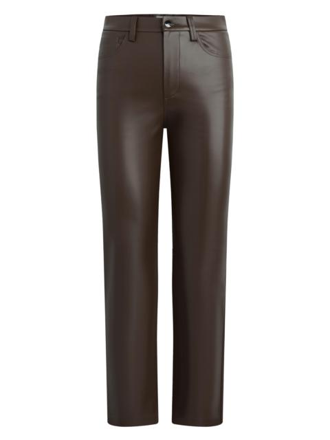 Joe's Jeans Women's The Lyra Faux Leather Slim-Leg Ankle Crop Pants - Dark Chocolate