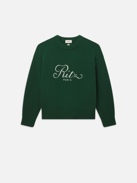 FRAME Ritz Unisex Cashmere Sweater in Hunter Green