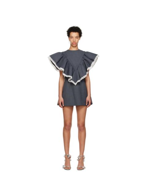 SSENSE Work Capsule – Gray Giant Ruffle Mini Dress