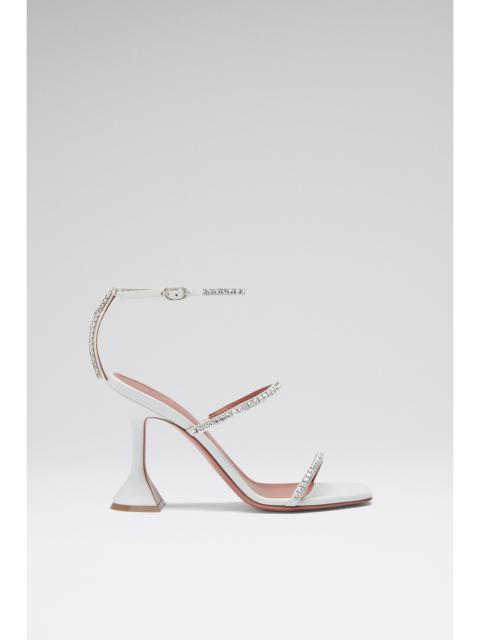 Amina Muaddi GILDA SANDAL WHITE NAPPA AND WHITE CRYSTALS