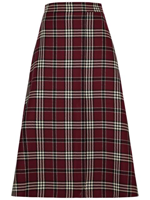 Tora tartan wool-blend midi skirt
