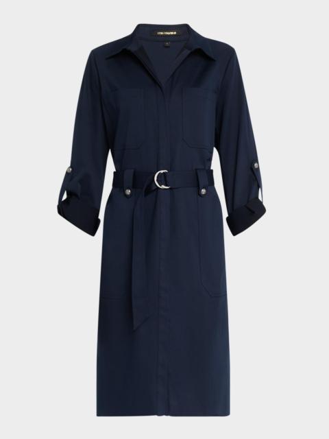 KOBI HALPERIN Caryss Belted A-Line Shirtdress