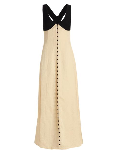 ROSIE ASSOULIN Women's Row, Row, Row Your Buttons Linen-Blend Maxi Dress - Buttercream