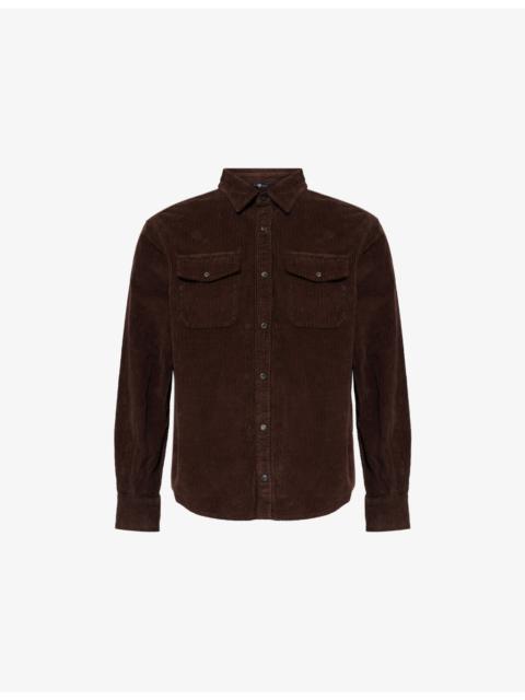 7 For All Mankind Pointed-Collar Cotton Corduroy Overshirt