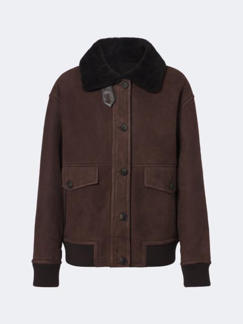 Yves Salomon Shearling-trimmed suede jacket