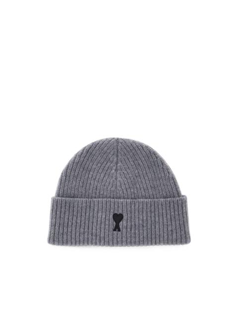AMI Paris Ami de Coeur ribbed-knit beanie hat
