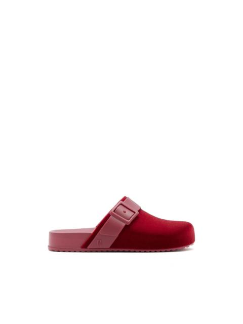 Melissa cozy velvet-effect mules