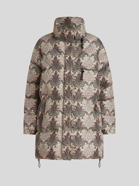 DOWN JACKET WITH PAISLEY MEDALLION PRINT