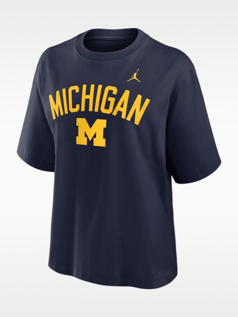 Jordan Michigan Arch Over Logo Boxy Women's Jordan Brand College T-Shirt