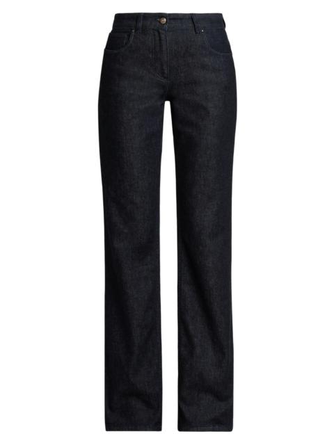 GIORGIO ARMANI Women's Textured Straight-Leg Jeans - Blue Black