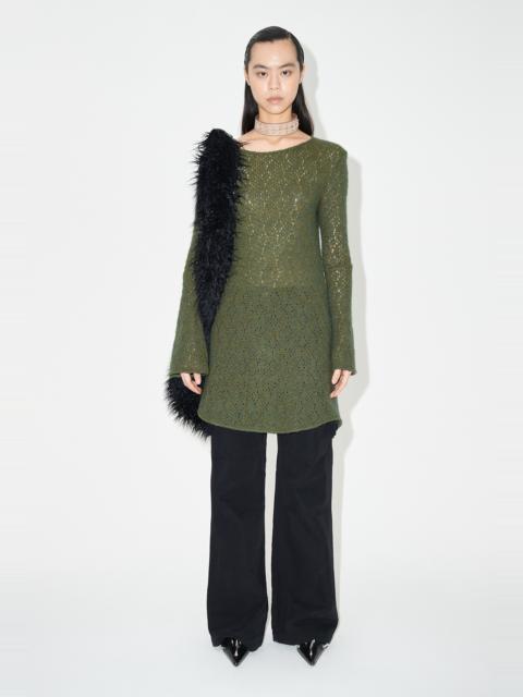 Our Legacy Two Face Dress Moor Green Crochet
