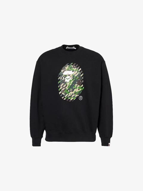 A BATHING APE® Crewneck graphic-print regular-fit cotton-blend sweatshirt