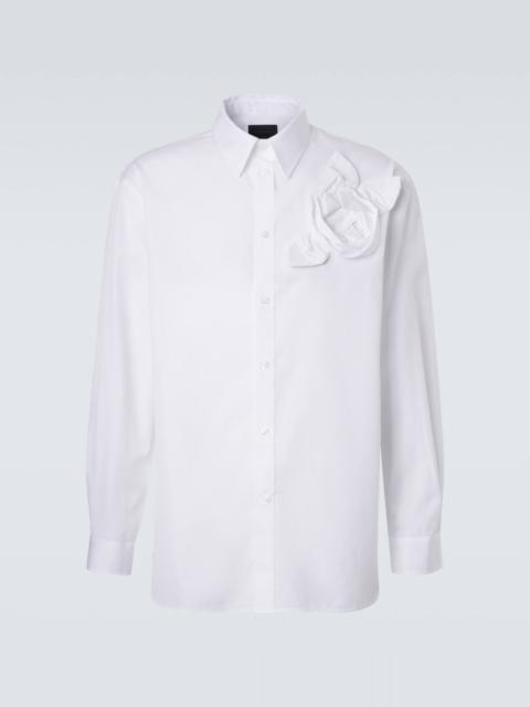 Simone Rocha Floral-appliqué cotton poplin shirt