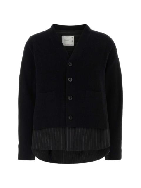 sacai pocket wool cardigan