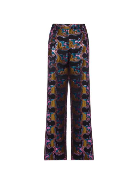 La Comasca patterned-jacquard trousers
