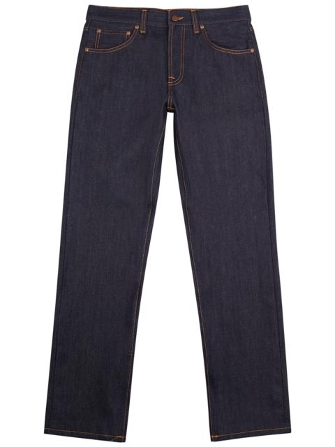 Nudie Jeans Gritty Jackson navy straight-leg jeans