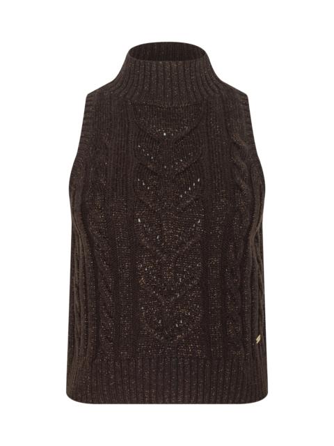 L'AGENCE Bellini Cable-Knit Turtleneck