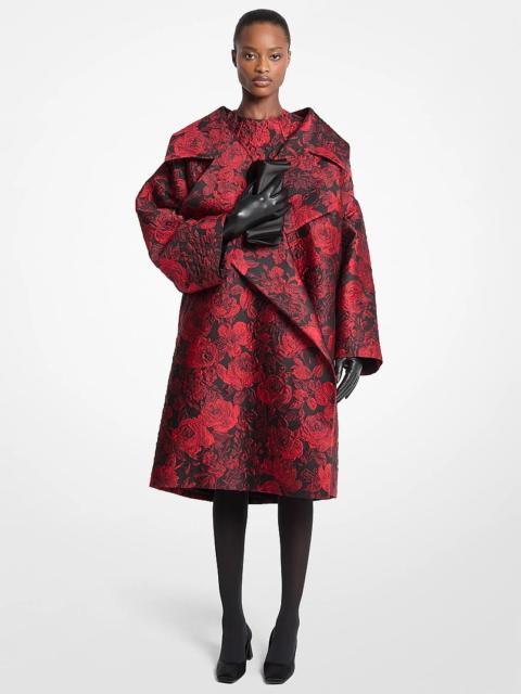 MICHAEL KORS COLLECTION Rose Floral Jacquard Clutch Coat