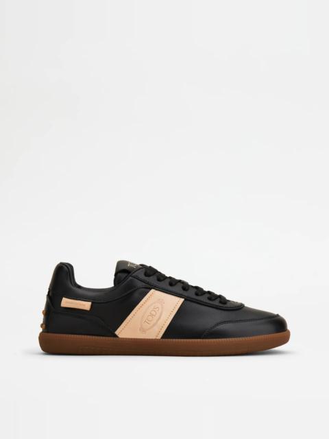 Tod's TOD'S TABS SNEAKERS IN LEATHER - BLACK