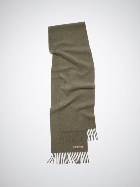 Wool fringe scarf - Light olive melange