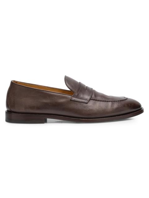Brunello Cucinelli Men's Leather Penny Loafers - Brown