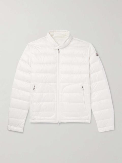 Acorus Logo-Appliquéd Quilted Glossed-Shell Down Jacket