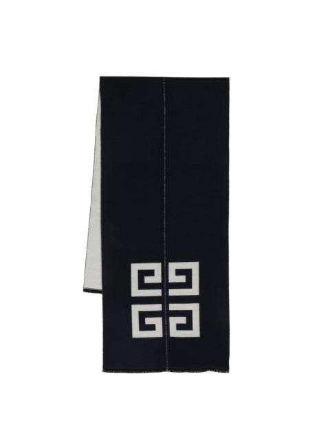 4G-motif wool scarf