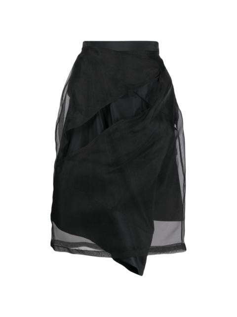UNDERCOVER high-waisted asymmetric tulle skirt
